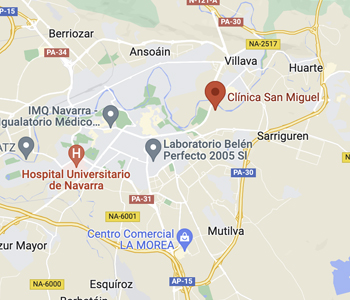 Localización Clínica San Miguel Pamplona